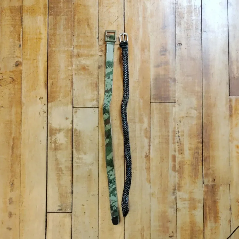 Toddler Boys Camouflage and Braided Belt Bundle Brown Black Green Easter Wedding